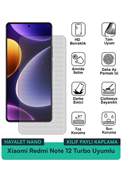 Milat Tech حافظة Xiaomi Redmi Note 12 Turbo Hayalet Nano متوافقة مع طبقة حماي...