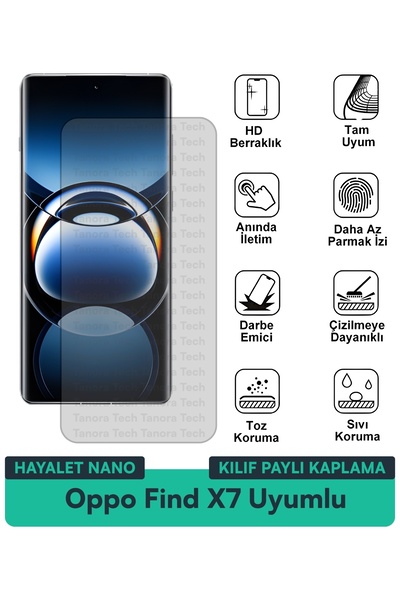 Milat Tech غطاء حماية نانو لهاتف أوبو فايند إكس7 متوافق مع فيلم حماية الشاشة ...