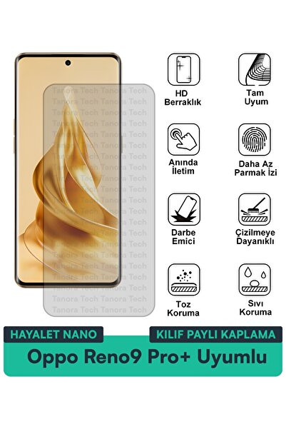 Milat Tech حافظة Oppo Reno9 Pro+ Hayalet Nano متوافقة مع طبقة حماية الشاشة مق...