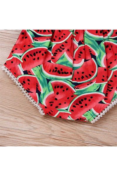 OEM Baby Girl Bodysuit Set With Headband, Watermelon Print, Cotton, 6-9 months, 80 cm