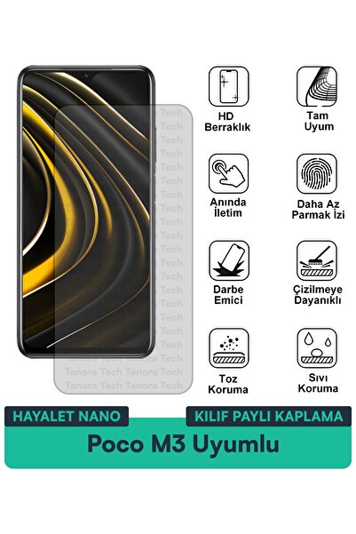 Milat Tech غطاء حماية نانو لهاتف Poco M3 متوافق مع فيلم حماية الشاشة مقاوم لل...