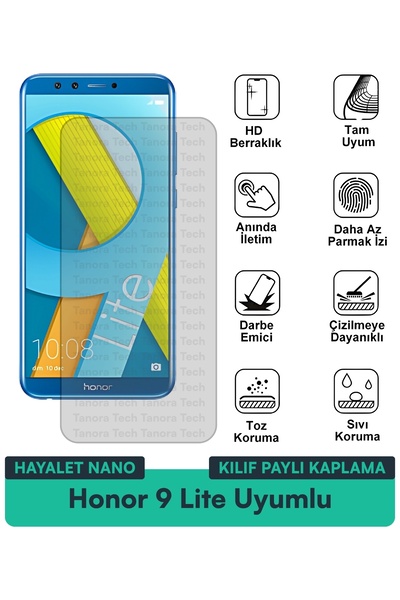 Milat Tech غطاء حماية شاشة متوافق مع هاتف Honor 9 Lite Ghost Nano مقاوم للخدو...