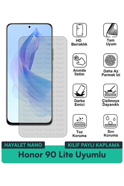 Milat Tech غطاء حماية نانو لهاتف Honor 90 Lite متوافق مع طبقة حماية الشاشة مق...