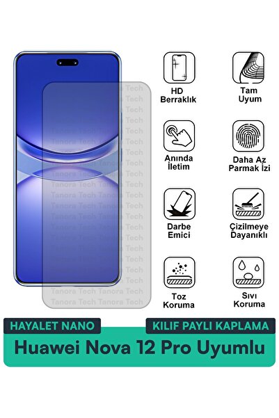 Milat Tech حافظة هواوي نوفا 12 برو هايلايت نانو متوافقة مع طبقة حماية الشاشة ...