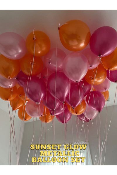 Mielibon Shiny Metallic Balloon Set of 20 – Orange Fuchsia Pink