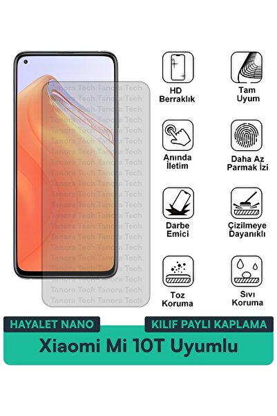 Milat Tech حافظة Xiaomi Mi 10T Hayalet Nano متوافقة مع طبقة حماية الشاشة تحمي...