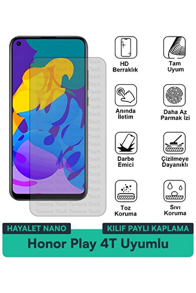 Milat Tech حافظة Honor Play 4T Hayalet Nano متوافقة مع طبقة حماية الشاشة ومقا...