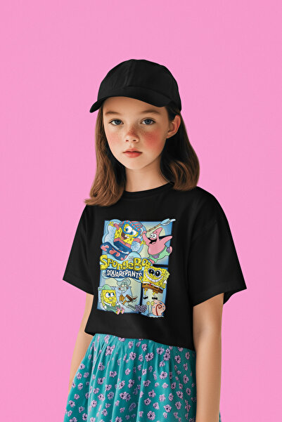 SEVBANO تي شيرت للأطفال مطبوع عليه سبونج بوب وباتريك للجنسين (1-12 سنة)