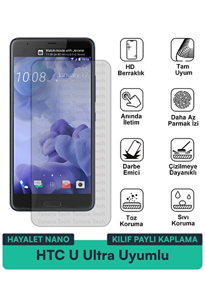 Milat Tech غطاء حماية شاشة متوافق مع هاتف HTC U Ultra Ghost Nano مقاوم للخدوش...