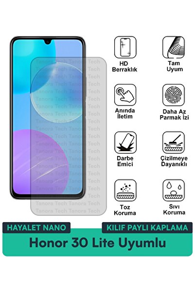 Milat Tech حافظة Honor 30 Lite Hayalet Nano متوافقة مع طبقة حماية الشاشة ومقا...