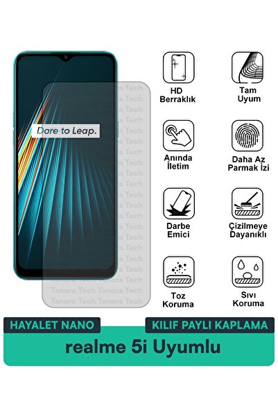 Milat Tech فيلم حماية للشاشة متوافق مع حافظة Realme 5i Ghost Nano مقاوم للخدو...