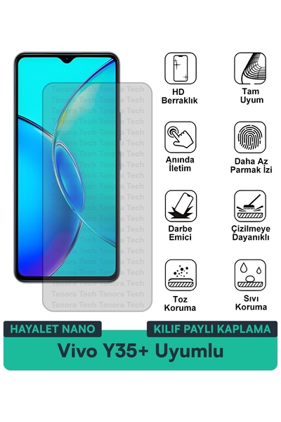 Milat Tech غطاء حماية نانو لهاتف فيفو Y35+ متوافق مع فيلم حماية الشاشة مقاوم ...