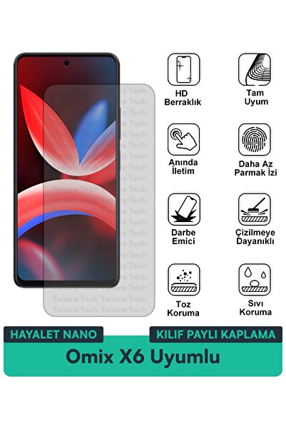 Milat Tech غطاء حماية شاشة متوافق مع Omix X6 Ghost Nano مقاوم للخدوش والصدمات