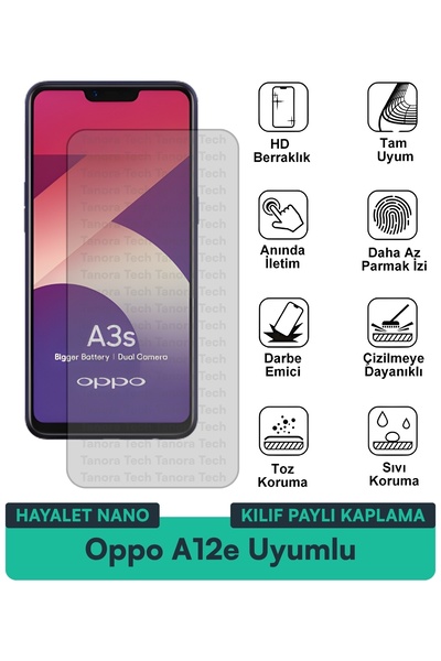 Milat Tech غطاء حماية نانو لهاتف أوبو A12e متوافق مع طبقة حماية الشاشة مقاومة...