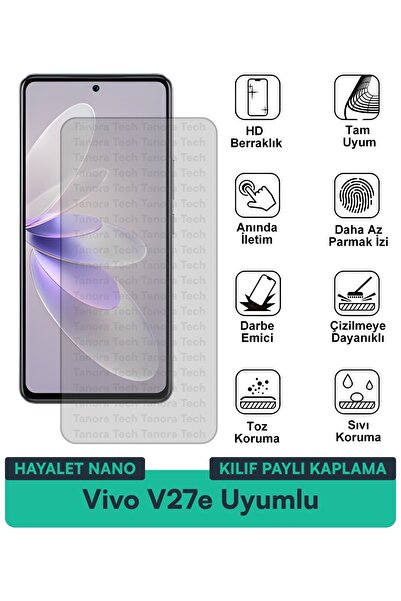 Milat Tech غطاء حماية نانو لهاتف فيفو V27e متوافق مع فيلم حماية الشاشة مقاوم ...