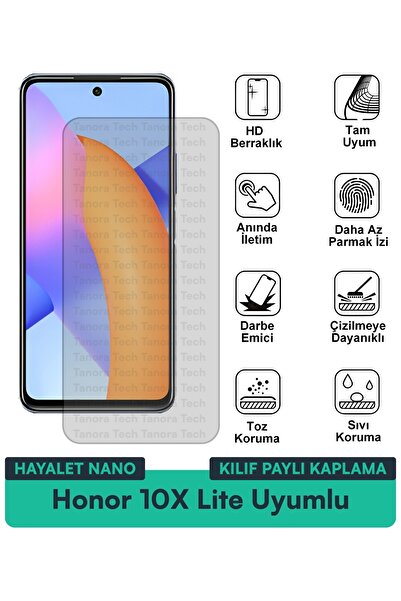 Milat Tech حافظة Honor 10X Lite Hayalet Nano متوافقة مع طبقة حماية الشاشة مقا...