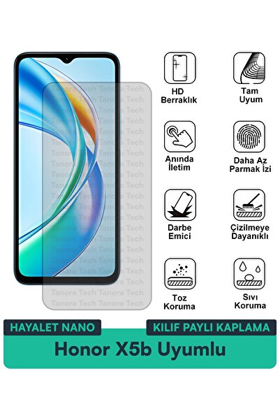 Milat Tech حافظة Honor X5b Hayalet Nano متوافقة مع طبقة حماية الشاشة مقاومة ل...