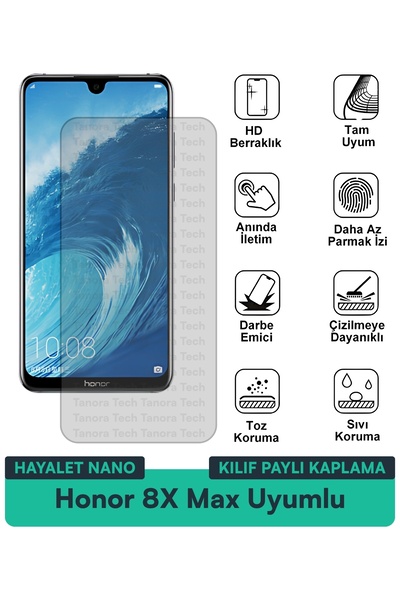 Milat Tech حافظة Honor 8X Max Hayalet Nano متوافقة مع طبقة حماية الشاشة ومقاو...