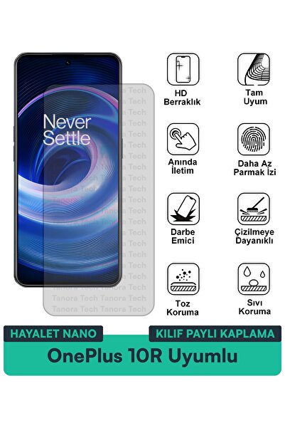 Milat Tech غطاء حماية شاشة متوافق مع هاتف OnePlus 10R Hayalet Nano مقاوم للخد...