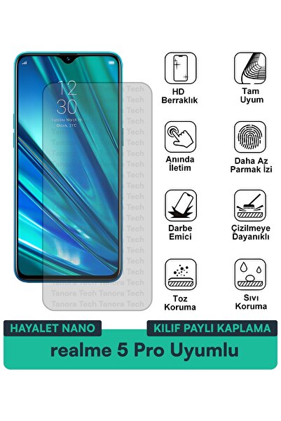 Milat Tech فيلم حماية للشاشة متوافق مع حافظة Realme 5 Pro Ghost Nano مقاوم لل...