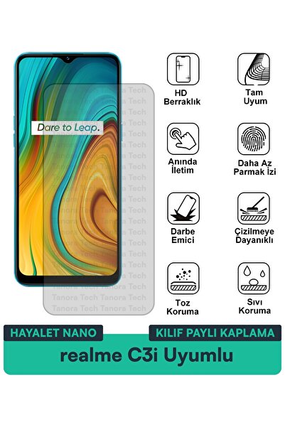 Milat Tech فيلم حماية للشاشة متوافق مع حافظة Realme C3i Ghost Nano مقاوم للخد...