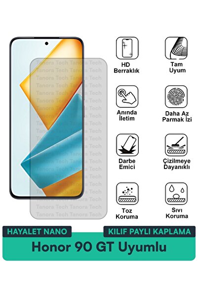 Milat Tech حافظة Honor 90 GT Hayalet Nano متوافقة مع طبقة حماية الشاشة ومقاوم...