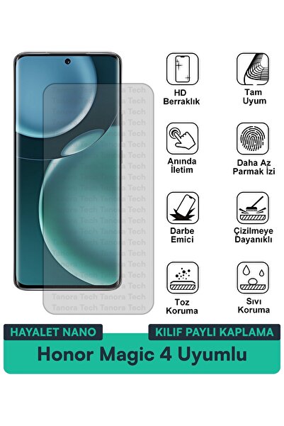 Milat Tech حافظة Honor Magic 4 Ghost Nano متوافقة مع طبقة حماية الشاشة ومقاوم...