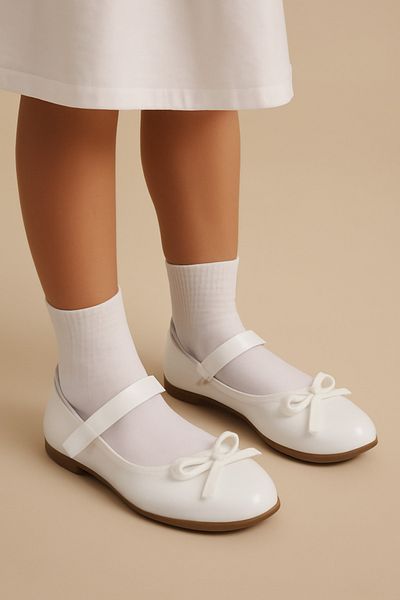 Pabrik White Knot Bow Girl's Ballerina Ballet
