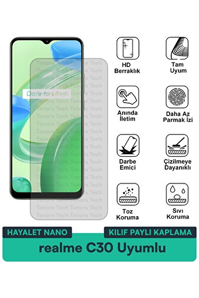 Milat Tech فيلم حماية للشاشة متوافق مع حافظة Realme C30 Ghost Nano مقاوم للخد...