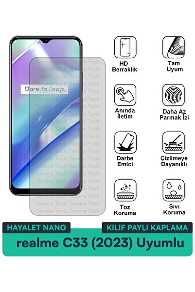 Milat Tech فيلم حماية للشاشة متوافق مع حافظة Realme C33 (2023) Ghost Nano مقا...
