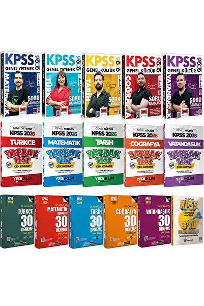 Pegem Akademi Yayıncılık 2026 KPSS Lisans Karma Set(Tüm Dersler Çözümlü Soru ...