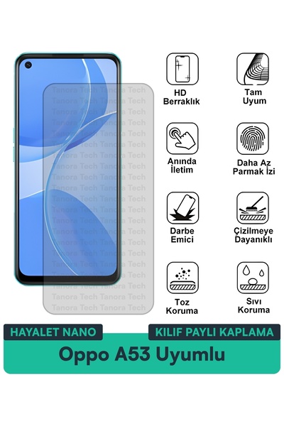 Milat Tech غطاء حماية نانو لهاتف أوبو A53 متوافق مع واقي الشاشة مقاوم للخدوش ...