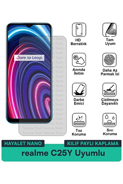 Milat Tech فيلم حماية للشاشة متوافق مع حافظة Realme C25Y Hayalet Nano مقاوم ل...