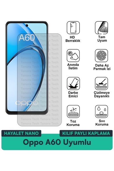 Milat Tech غطاء حماية نانو لهاتف أوبو A60 متوافق مع فيلم حماية الشاشة مقاوم ل...