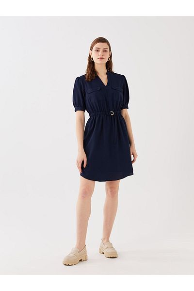 LC Waikiki Lcw  Collar Short Sleeve Women's Dress Fast Fashion