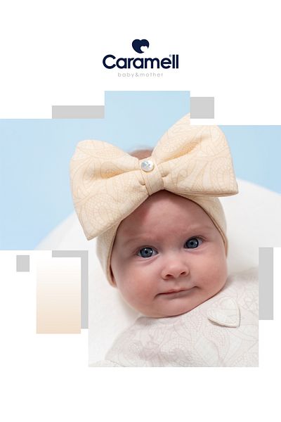 Caramell 100% Cotton Baby Girl Bow Detailed Hair Band Bandana (1-24 Months)
