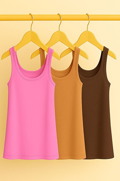 EFFE 3 Pieces A-Line Cotton Thick Strap Athlete T-Shirt