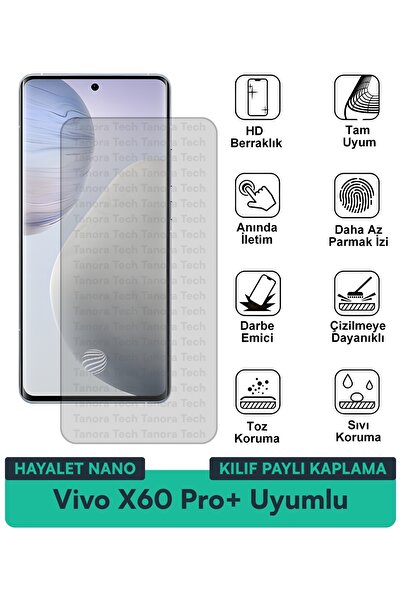 Milat Tech حافظة Vivo X60 Pro+ Hayalet Nano متوافقة مع طبقة حماية الشاشة مقاو...