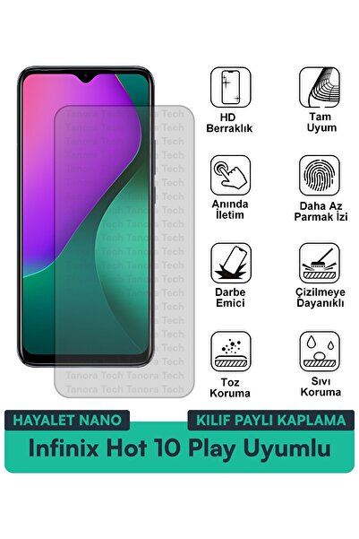 Milat Tech غطاء حماية نانو لهاتف Infinix Hot 10 Play متوافق مع طبقة حماية الش...