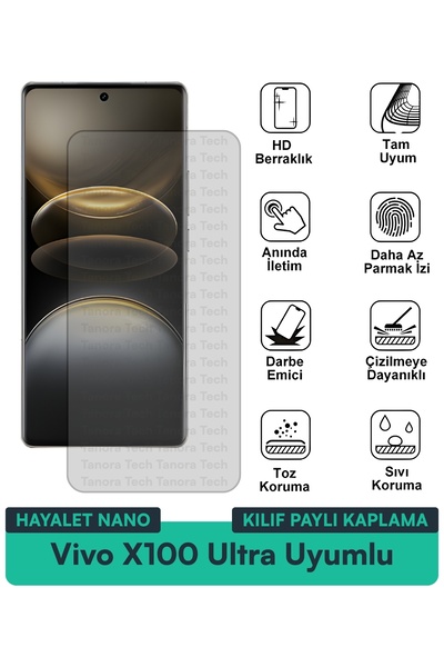 Milat Tech غطاء حماية نانو لهاتف فيفو X100 ألترا مع فيلم حماية للشاشة مقاوم ل...