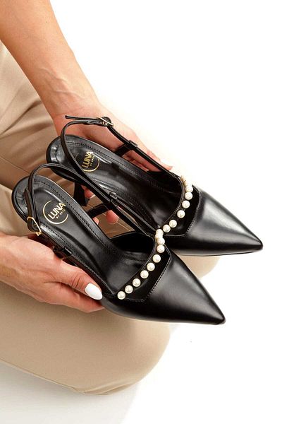 EPTC Black Pearl Pointed Toe Thin Heeled Shoes-Stiletto