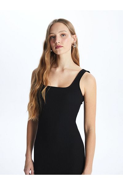 LC Waikiki Lcw Women's U-Neck Straight Dress Fast Fashion