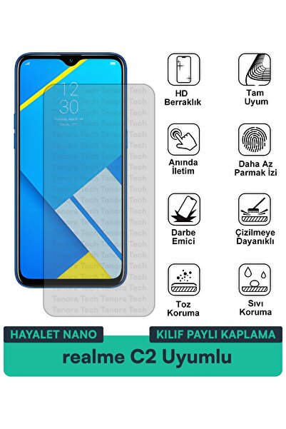 Milat Tech غطاء حماية نانو لهاتف ريلمي سي 2 متوافق مع واقي الشاشة مقاوم للخدو...