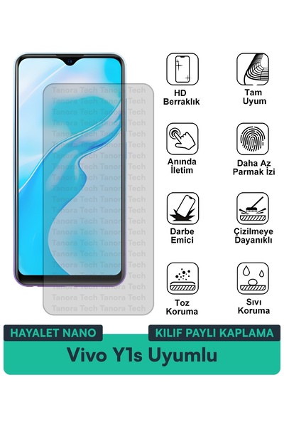 Milat Tech غطاء حماية نانو لهاتف فيفو واي 1 إس متوافق مع فيلم حماية الشاشة مق...