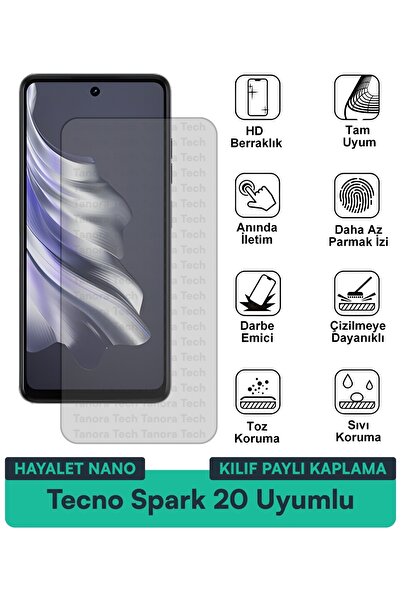 Milat Tech حافظة تكنو سبارك 20 هايتل نانو متوافقة مع طبقة حماية للشاشة مقاومة...