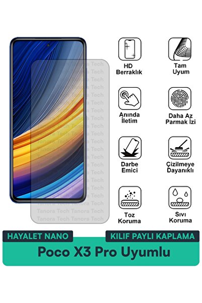 Milat Tech غطاء حماية نانو لهاتف Poco X3 Pro متوافق مع فيلم حماية الشاشة مقاو...