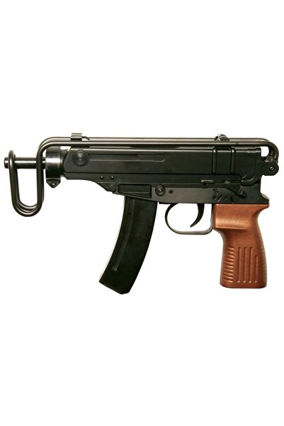 FOXMAG24 Mitralieră de jucărie, din metal și plastic, cu mecanism cu arc, cu ...