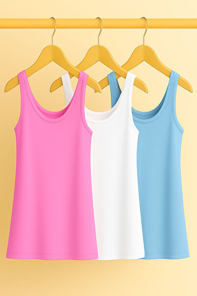 EFFE 3 Pieces A-Line Cotton Thick Strap Athlete T-Shirt