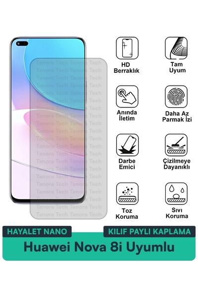 Milat Tech غطاء حماية نانو لهاتف هواوي نوفا 8i متوافق مع فيلم حماية الشاشة مق...