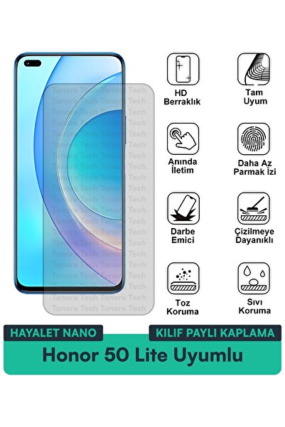 Milat Tech حافظة Honor 50 Lite Hayalet Nano متوافقة مع طبقة حماية الشاشة ومقا...